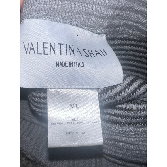 valentina shah pencil skirt wool avant garde office siren fringe black/gray m/l - Picture 3 of 5